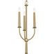 Florence 3 Light 11.25 inch Brushed Natural Brass Chandelier Ceiling Light