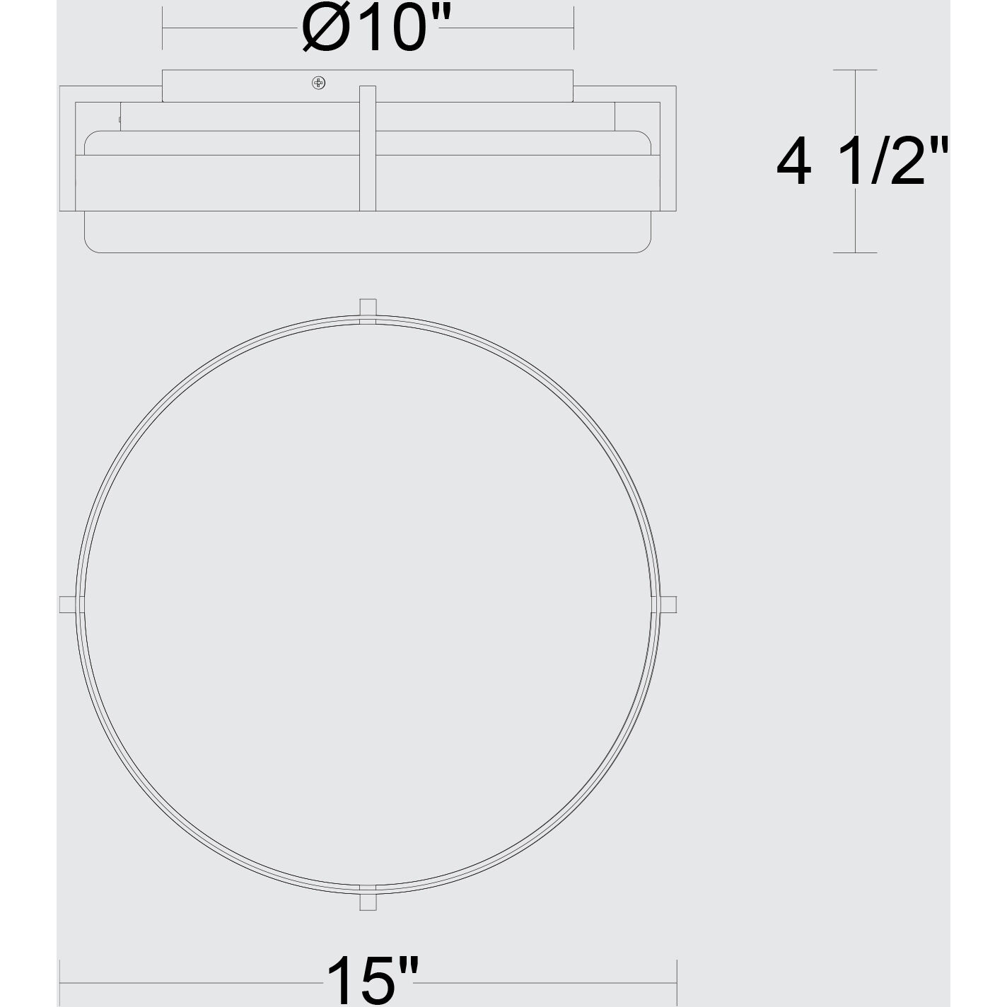 Ted LED 15 inch Sand Black Outdoor Flush Mount