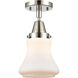 Franklin Restoration Bellmont LED 6 inch Polished Nickel Flush Mount Ceiling Light in Matte White Glass