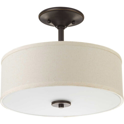 Inspire LED LED 13 inch Antique Bronze Semi-Flush Mount Ceiling Light, Progress LED