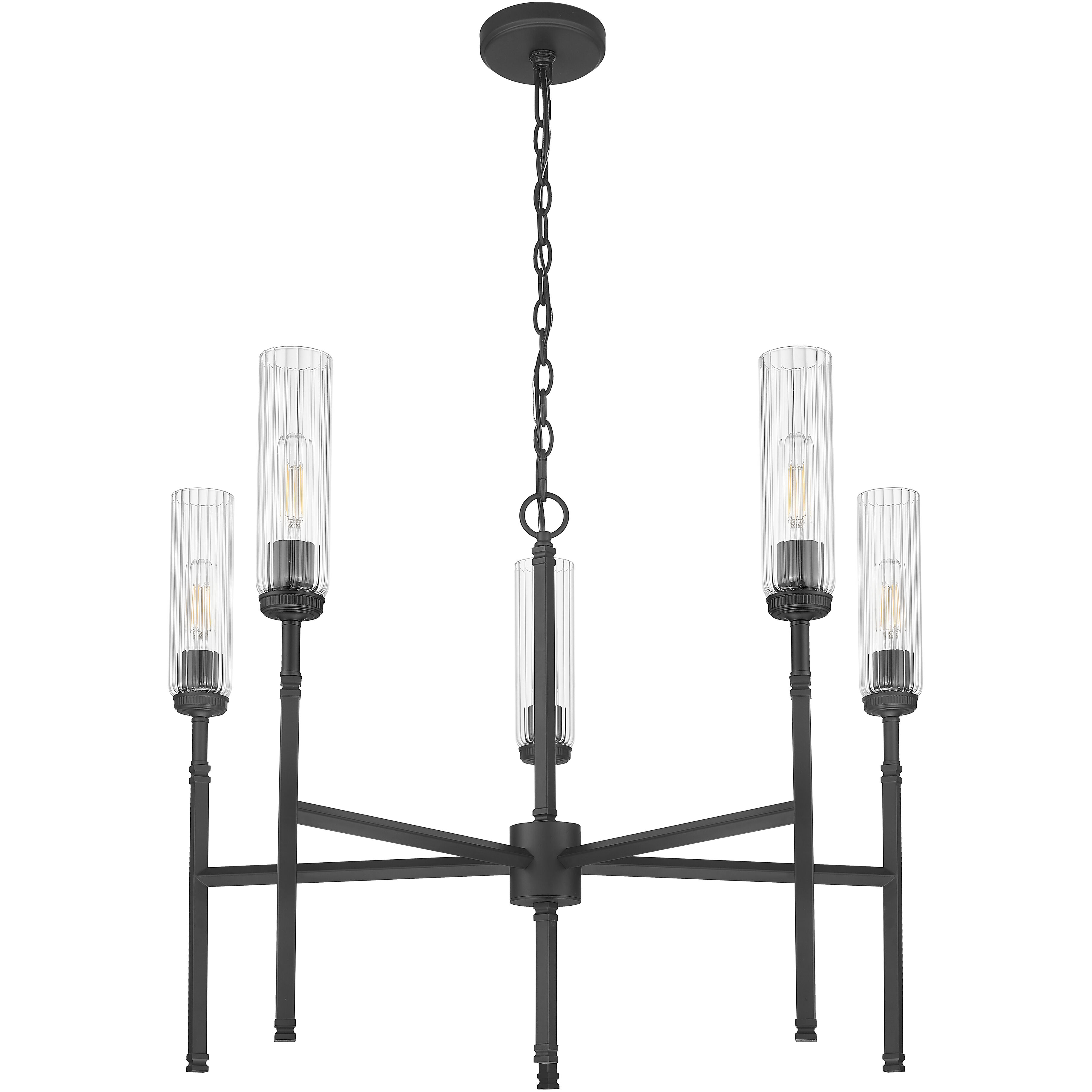 Esme 5 Light 32 inch Matte Black Chandelier Ceiling Light