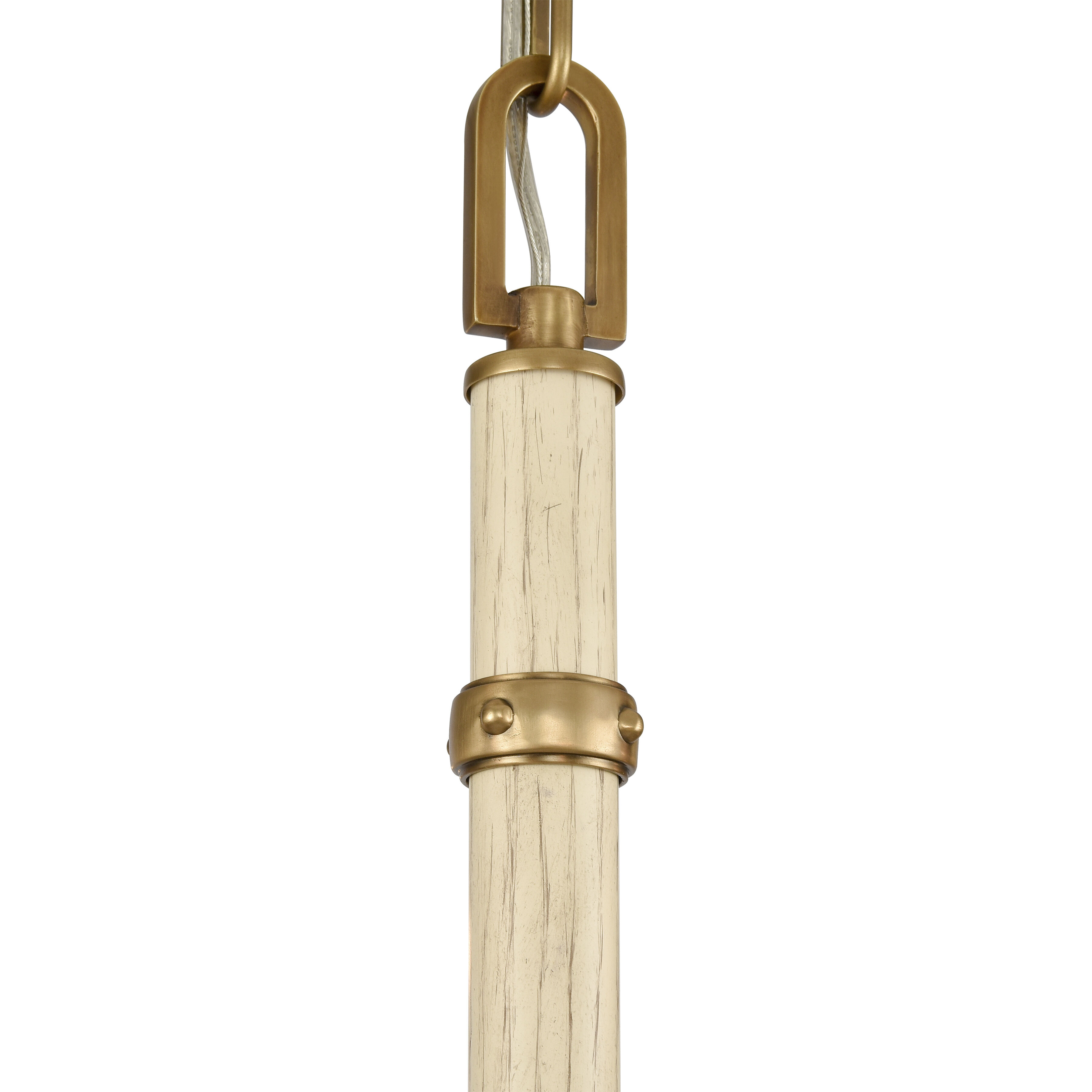 Neville 12 Light 34 inch Natural Brass with Bleached White Wood and Off White Chandelier Ceiling Light