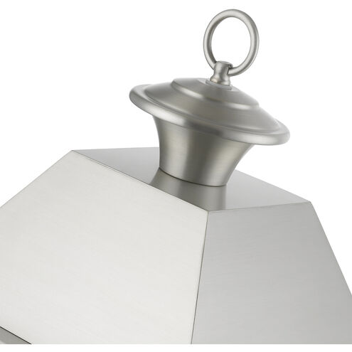 Wentworth 3 Light 22 inch Brushed Nickel Outdoor Post Top Lantern, Large