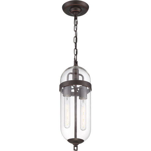 Fathom 2 Light 6 inch Mahogany Bronze and Clear Pendant Ceiling Light