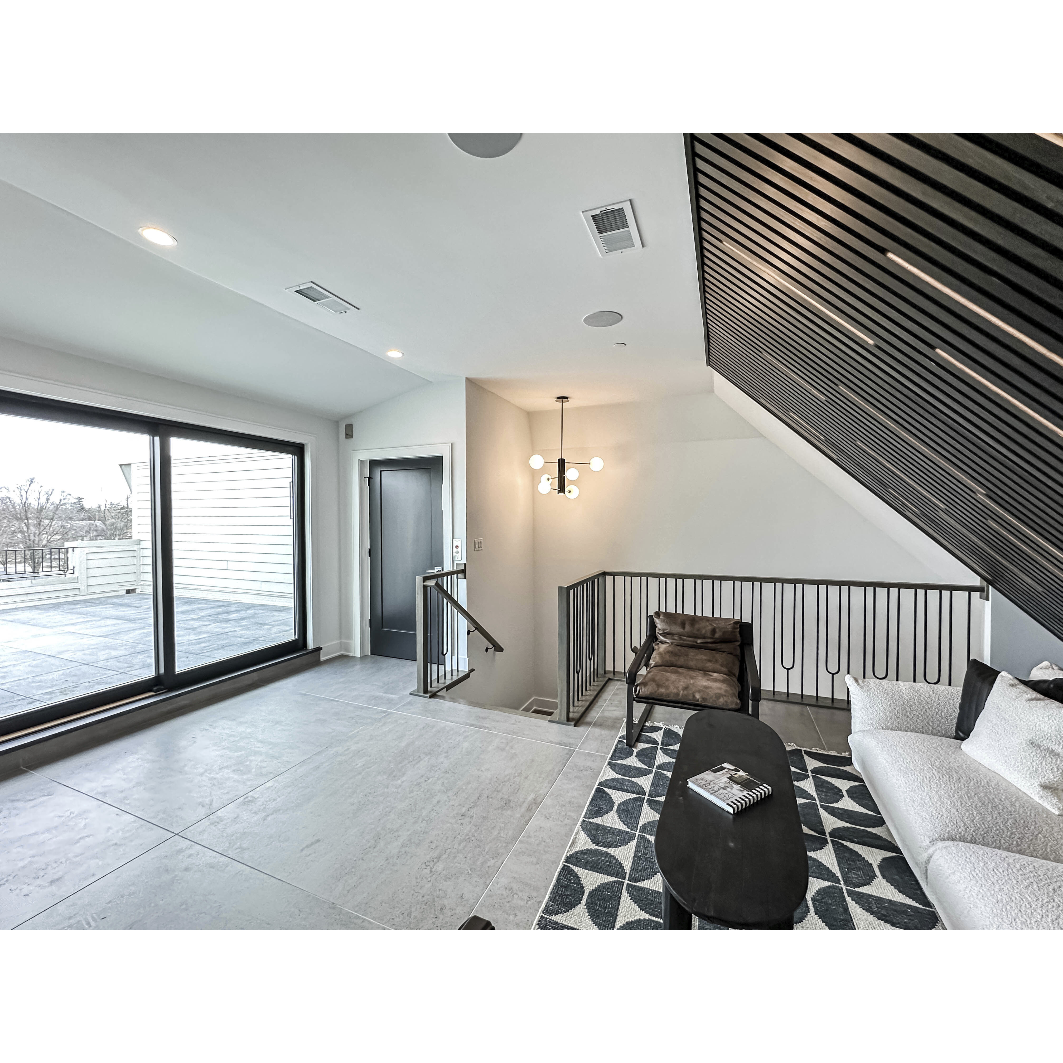 Cog LED 30 inch Black and Satin Nickel Multi-Light Pendant Ceiling Light