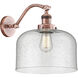 Franklin Restoration X-Large Bell LED 12 inch Antique Copper Sconce Wall Light in Seedy Glass, Franklin Restoration