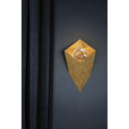 Conch LED 10 inch Vintage Gold Leaf Wall Sconce Wall Light