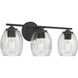 Miravelle 3 Light 22.25 inch Matte Black Bathroom Vanity Light Wall Light
