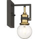 Intention 1 Light 5 inch Warm Brass and Black Vanity Light Wall Light
