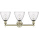 Bristol Glass 3 Light 25.5 inch Antique Brass and Seedy Bath Vanity Light Wall Light