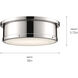 Serca 3 Light 18 inch Polished Nickel Flush Mount Ceiling Light