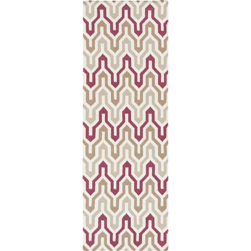 Fallon 96 X 30 inch Burgundy, Camel, Ivory Rug