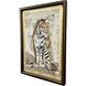 Tiger Strength Brown and Green and Metallic and Multi Framed Art