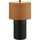 Secret Agent 28 inch 100 watt Black and Camel Leather Table Lamp Portable Light