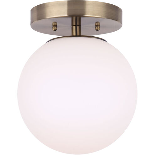 Camilo 1 Light 8 inch Gold Flush Mount Ceiling Light in Flat Opal Glass