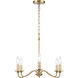 Abaca 6 Light 32 inch Brushed Gold with Natural Chandelier Ceiling Light
