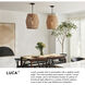 Lisa McDennon Luca LED 20 inch Black Indoor Pendant Ceiling Light in Black / Camel Rattan, Convertible