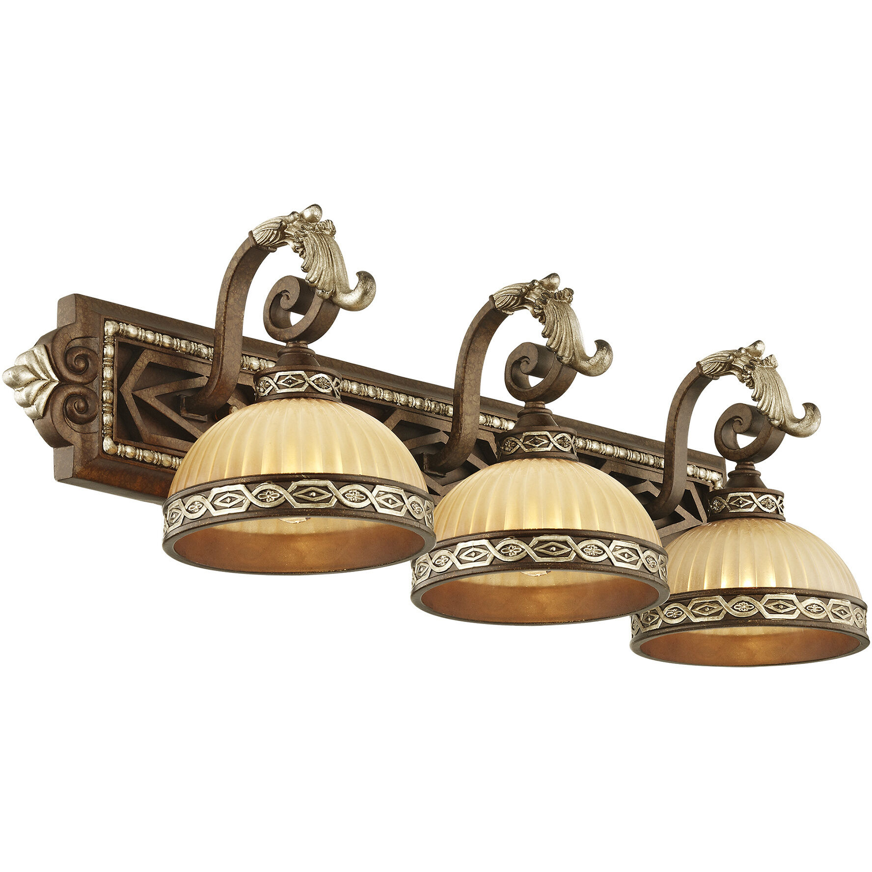 Seville 3 Light 32 inch Palacial Bronze with Gilded Accents Bath Vanity Wall Light