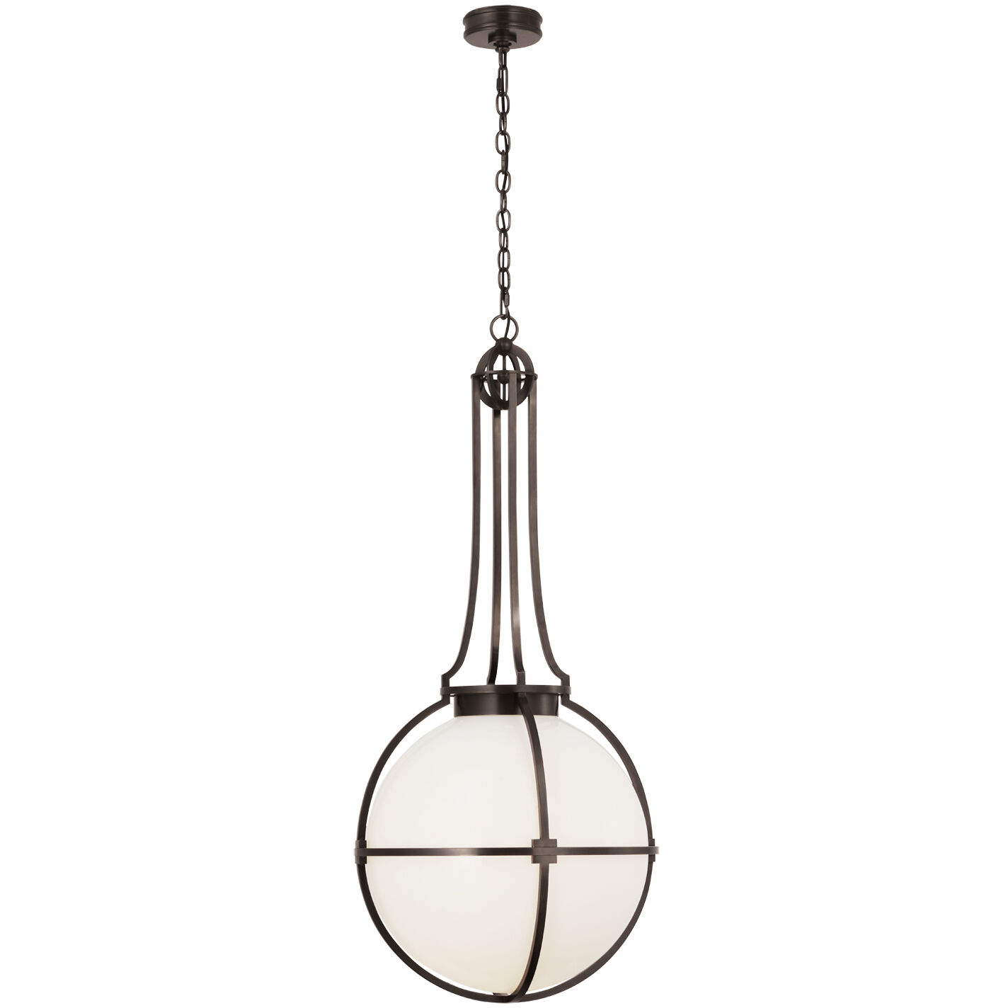 Chapman & Myers Gracie LED 19.25 inch Bronze Captured Globe Pendant Ceiling Light, Large