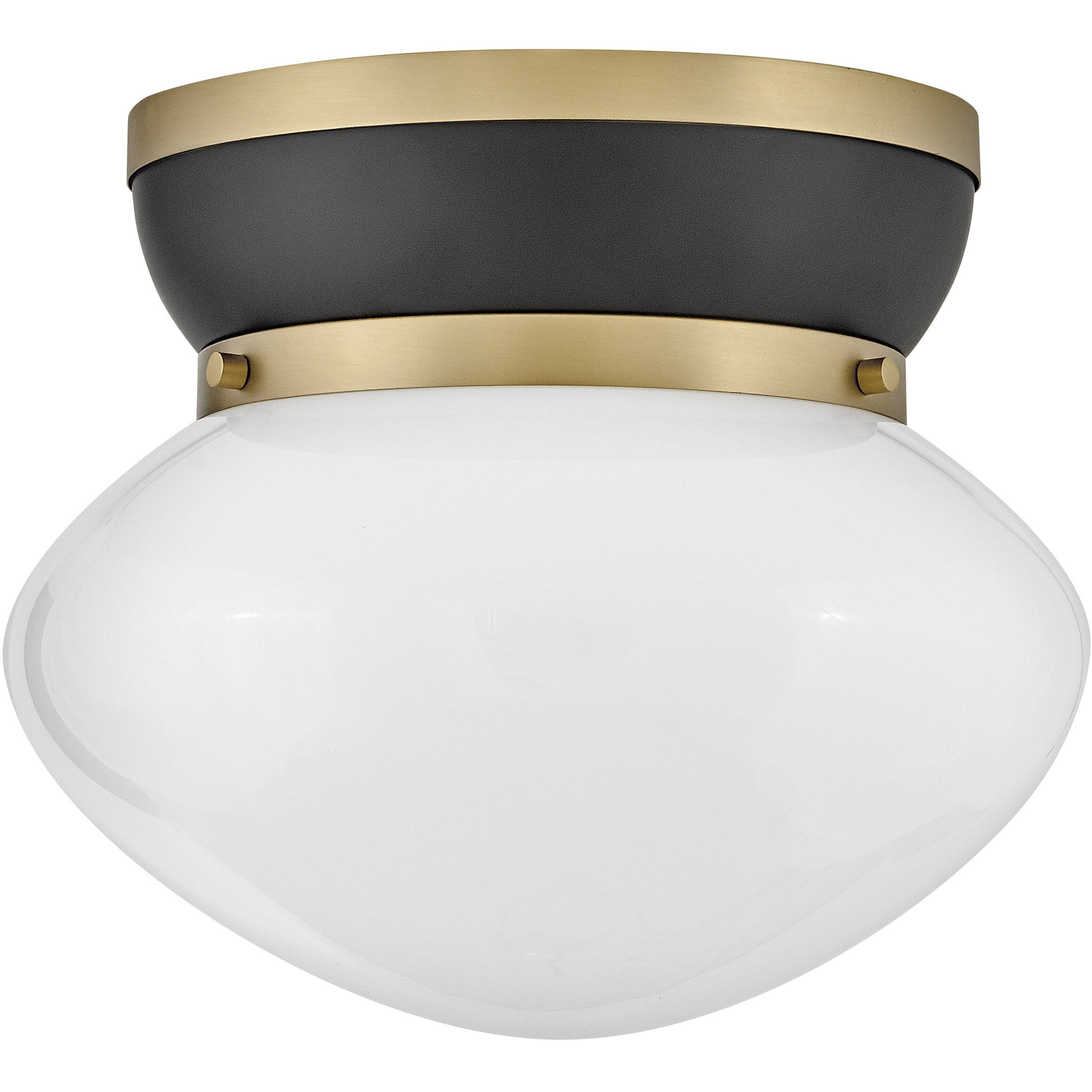 Lucy 1 Light 12 inch Black with Lacquered Brass Flush Mount Ceiling Light