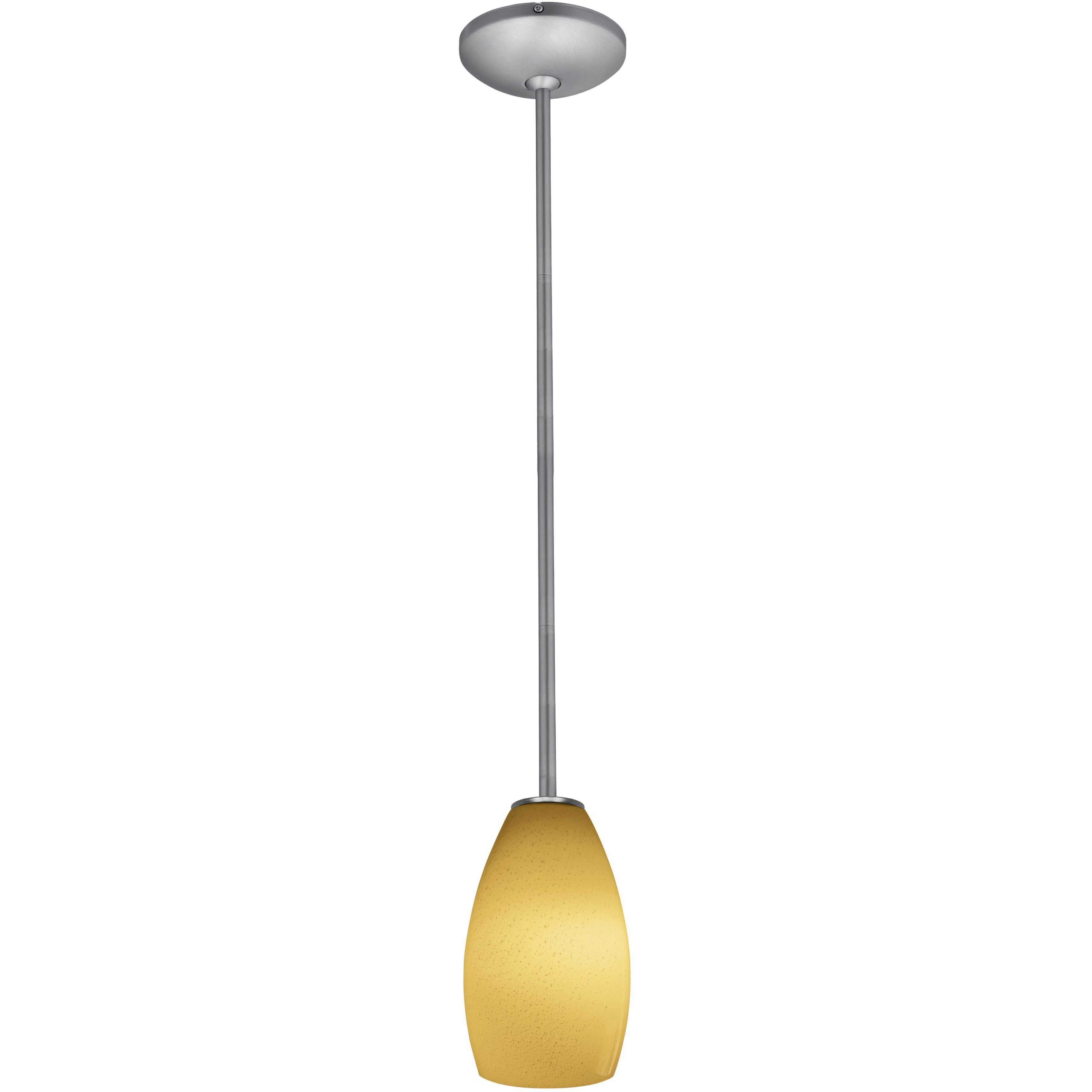 Champagne LED 5 inch Brushed Steel Pendant Ceiling Light in Maya