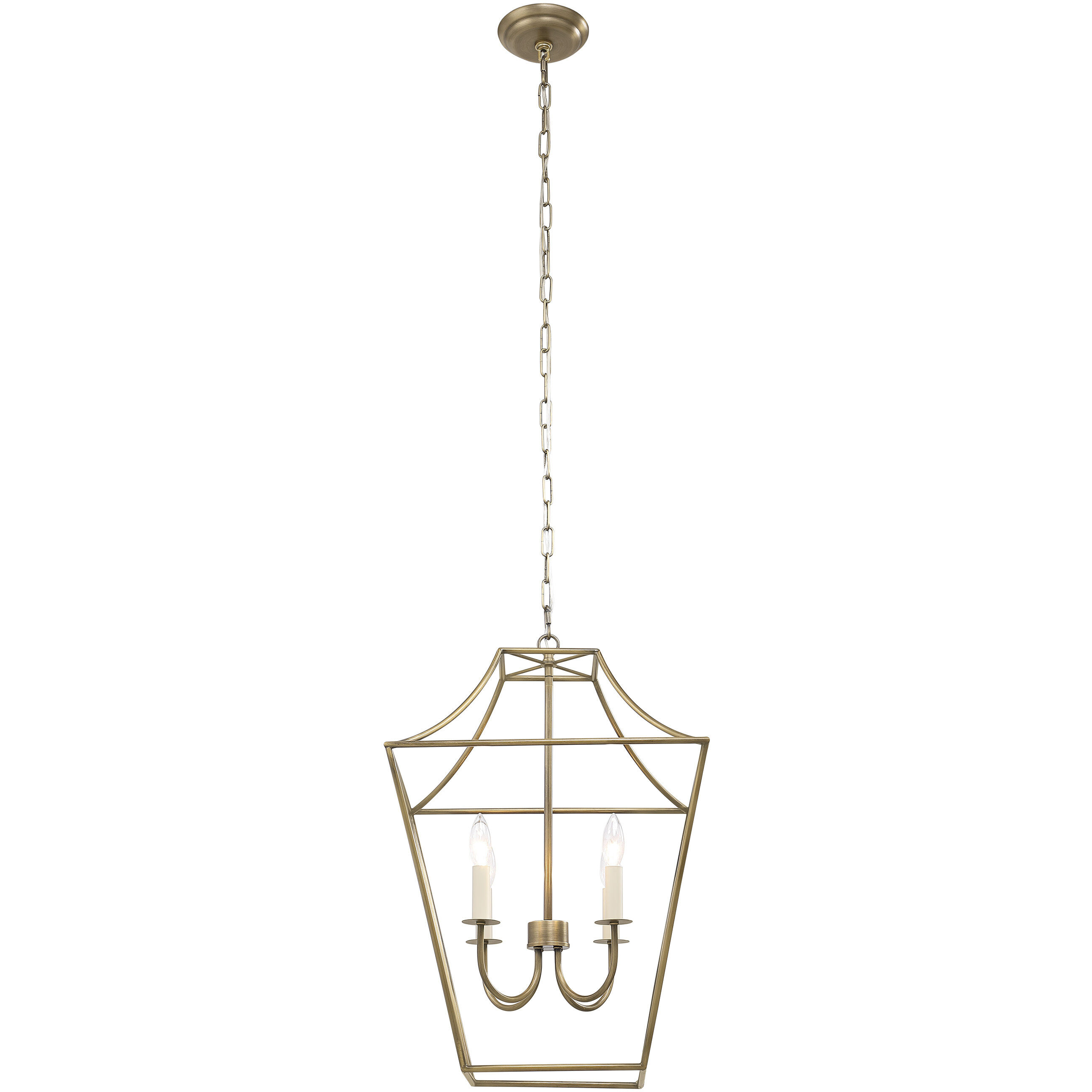Versailles 4 Light 18 inch Dark Antique Brushed Brass Pendant Ceiling Light
