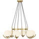 Abella 6 Light 31.5 inch Warm Brass Chandelier Ceiling Light, Lighting One