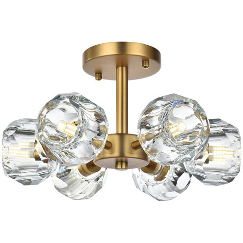Eren 6 Light 14 inch Satin Gold Flush Mount Ceiling Light