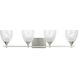 Drew & Jonathan Toffino 4 Light 36 inch Brushed Nickel Vanity Light Wall Light