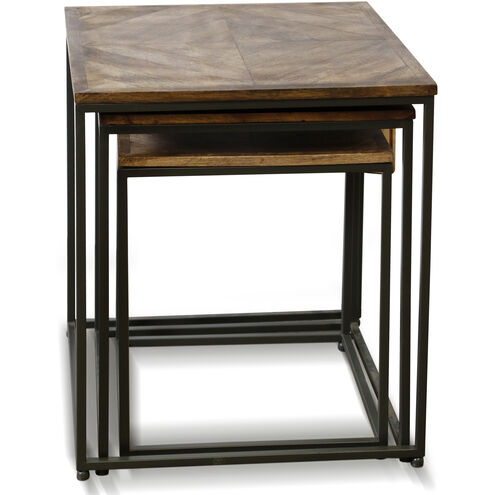 Logan 21 X 18 inch Natural Dark Wood Nested Side Tables