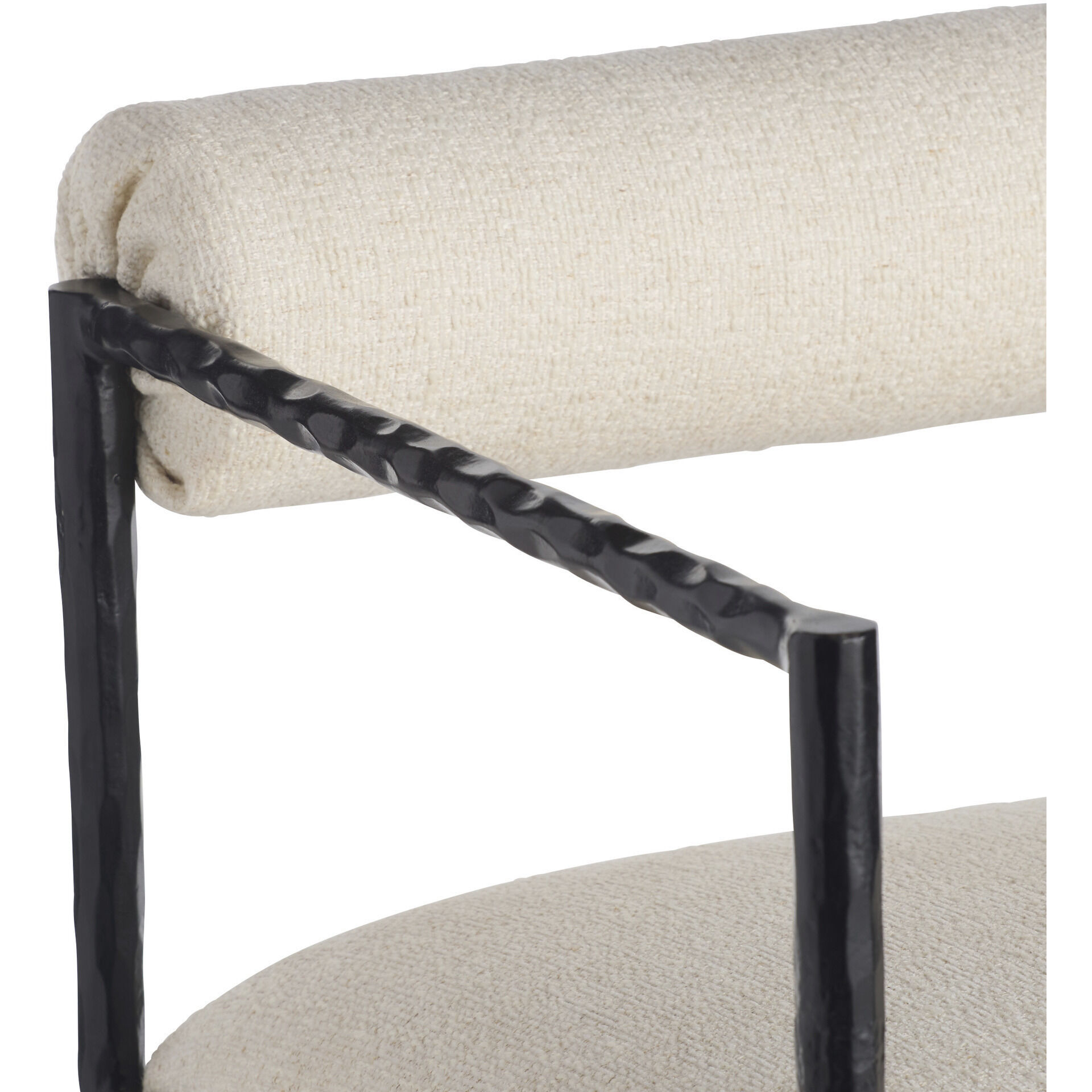 Barbana 33 inch Oxford White and Natural Iron Counter Stool