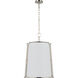 Carrier and Company Hastings 6 Light 25.25 inch Polished Nickel Pendant Ceiling Light in White, Large