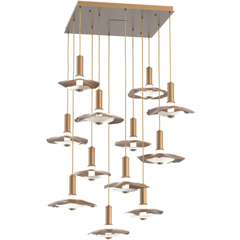 Cumulus LED 43.5 inch Novel Brass with White Metal Multi-Pendant Ceiling Light