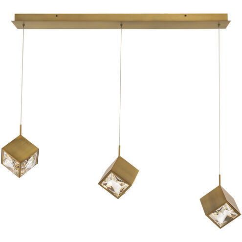 Ice Cube LED 7.75 inch Aged Brass Multi-Light Pendant Ceiling Light, dweLED