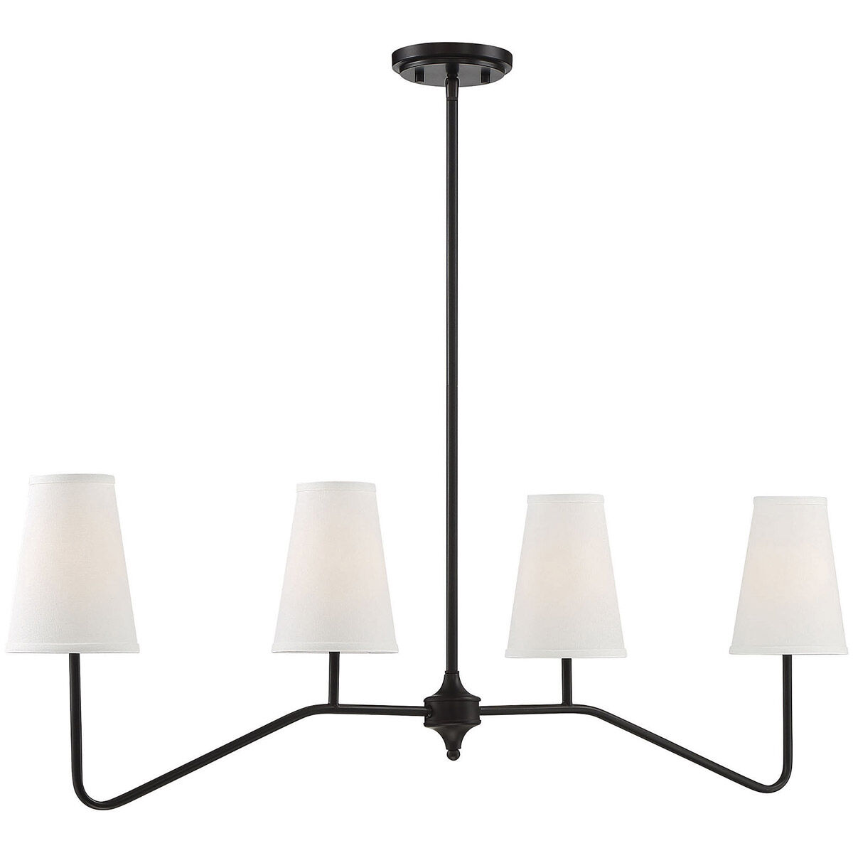 Modern 4 Light 40 inch Oil Rubbed Bronze Linear Chandelier Ceiling Light