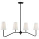 Modern 4 Light 40 inch Oil Rubbed Bronze Linear Chandelier Ceiling Light