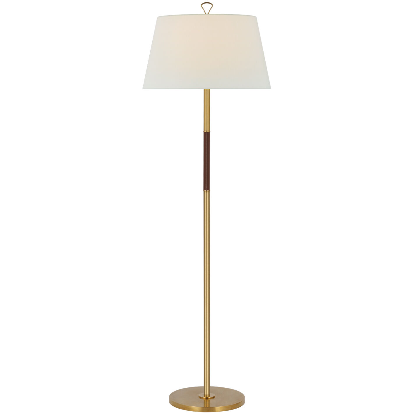Visual Comfort Signature Collection AL1000HAB SDL L Amber Lewis Griffin 62.5 inch 15 watt Hand Rubbed Antique Brass and Saddle Leather Floor Lamp Portable Light Large
