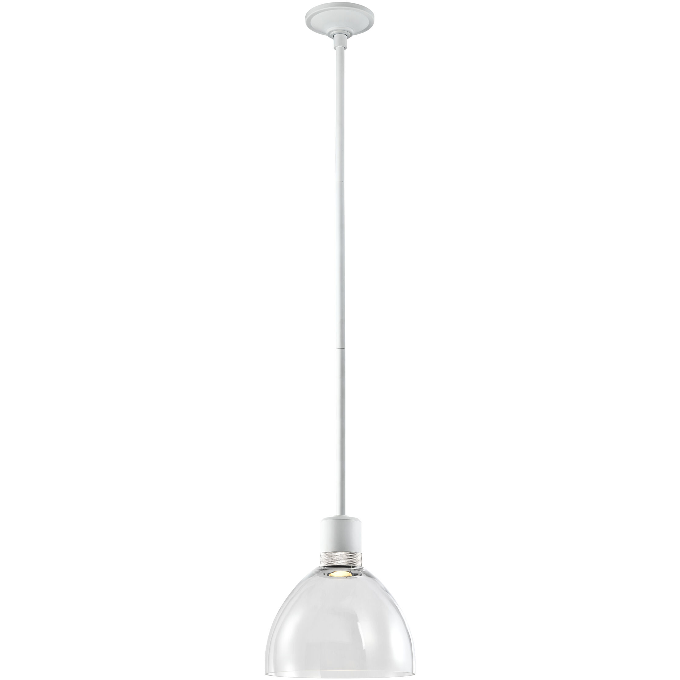Zigrina 1 Light 10.25 inch Matte White with Polished Nickel Pendant Ceiling Light