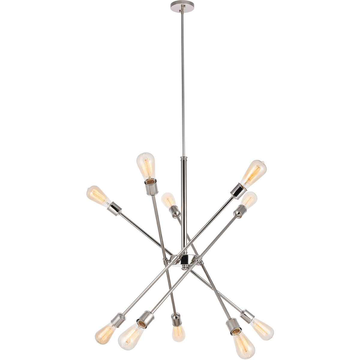 Axel 10 Light 27 inch Polished Nickel Pendant Ceiling Light