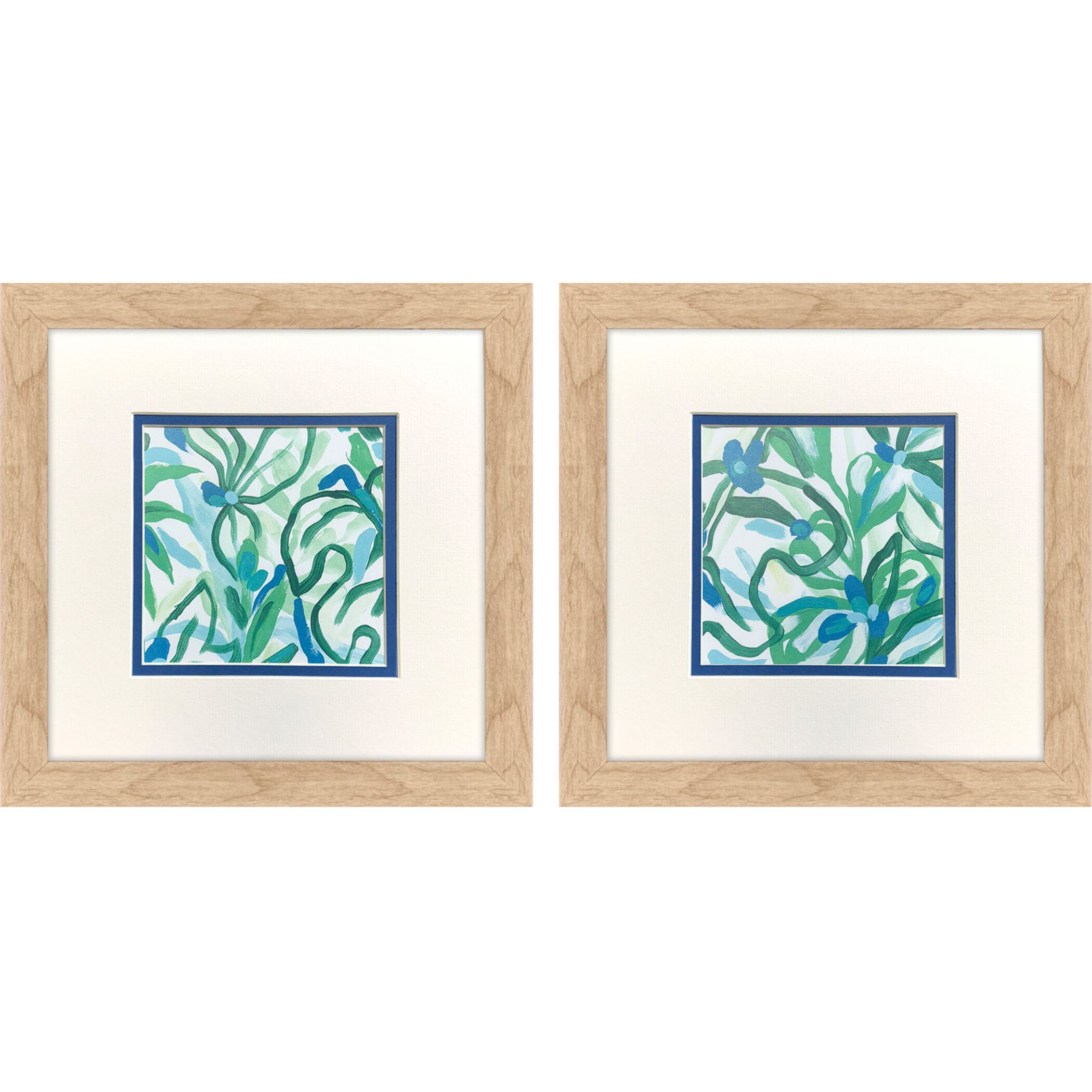 Jungle Melody Blue and Green Framed Art, Propac