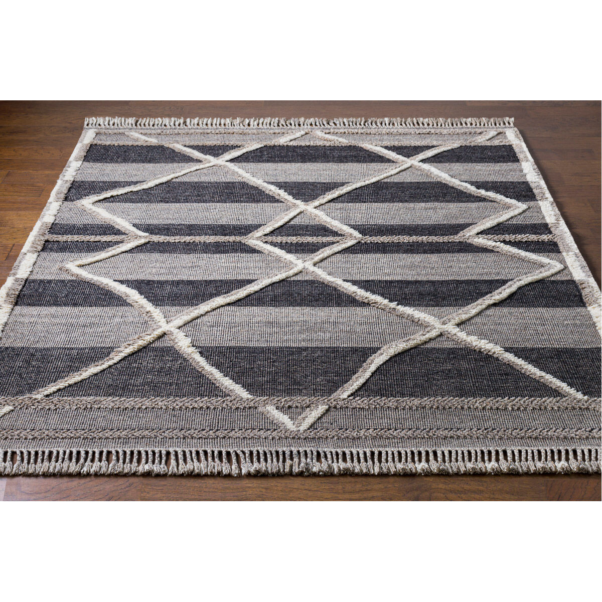 Cadiz 90 X 60 inch Gray Rug in 5 x 8, Rectangle