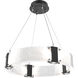Parallel LED 23.9 inch Matte Black Chandelier Ceiling Light in Clear Granite, 2700K LED, Ring