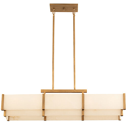 Orleans 5 Light 44.38 inch Distressed Gold Linear Chandelier Ceiling Light