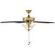 Traditional 52 inch Natural Brass with Walnut and Black Blades Ceiling Fan