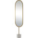Taio 70 X 19 inch Antique Brass and White Floor Mirror