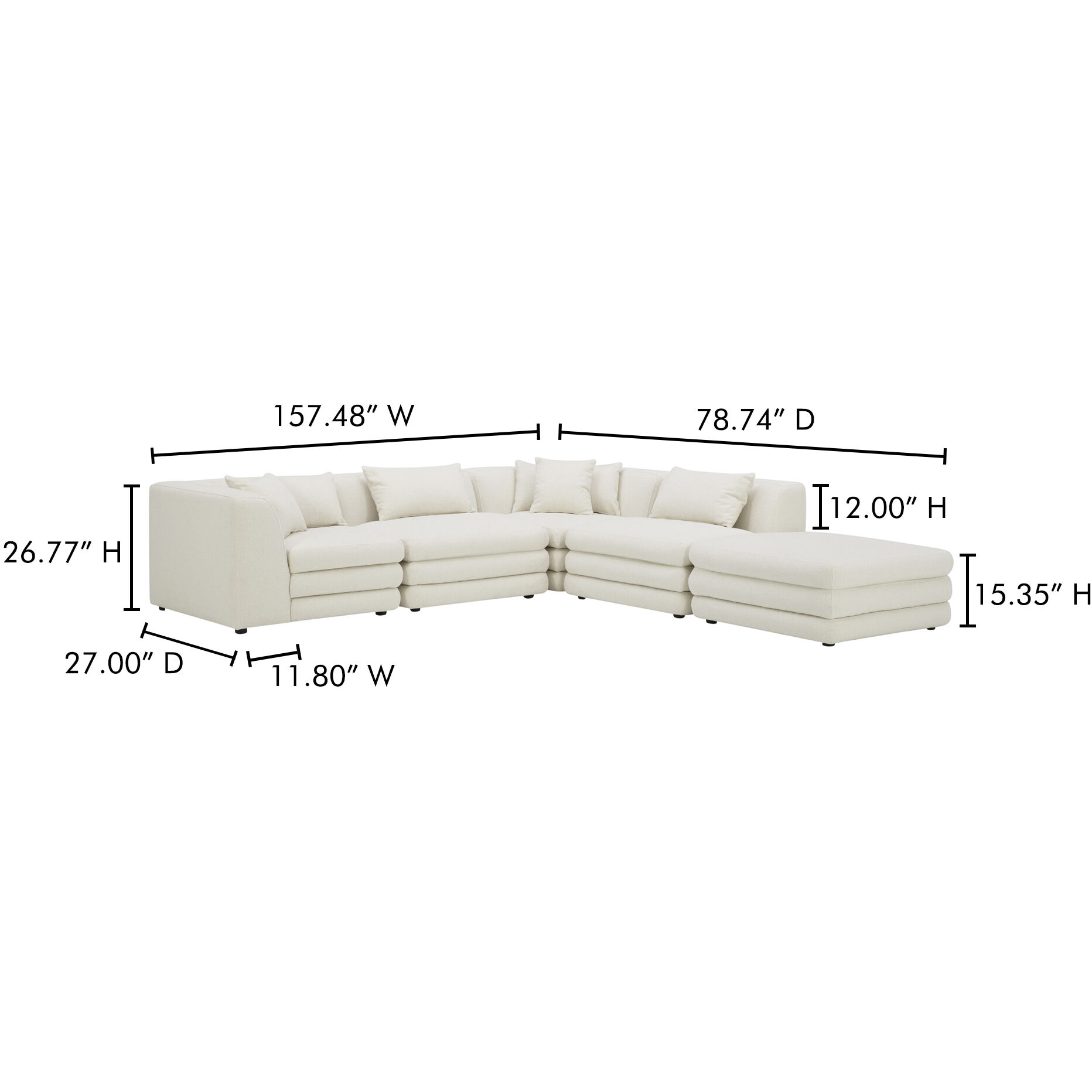 Lowtide Dream White Modular Sectional