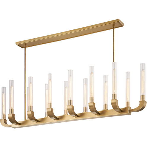 Flute 14 Light 16 inch Vintage Brass Pendant Ceiling Light