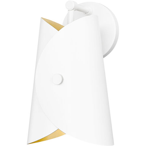Salone Wall Sconce Wall Light in Matte White, Matte White Outer, Gold Inner