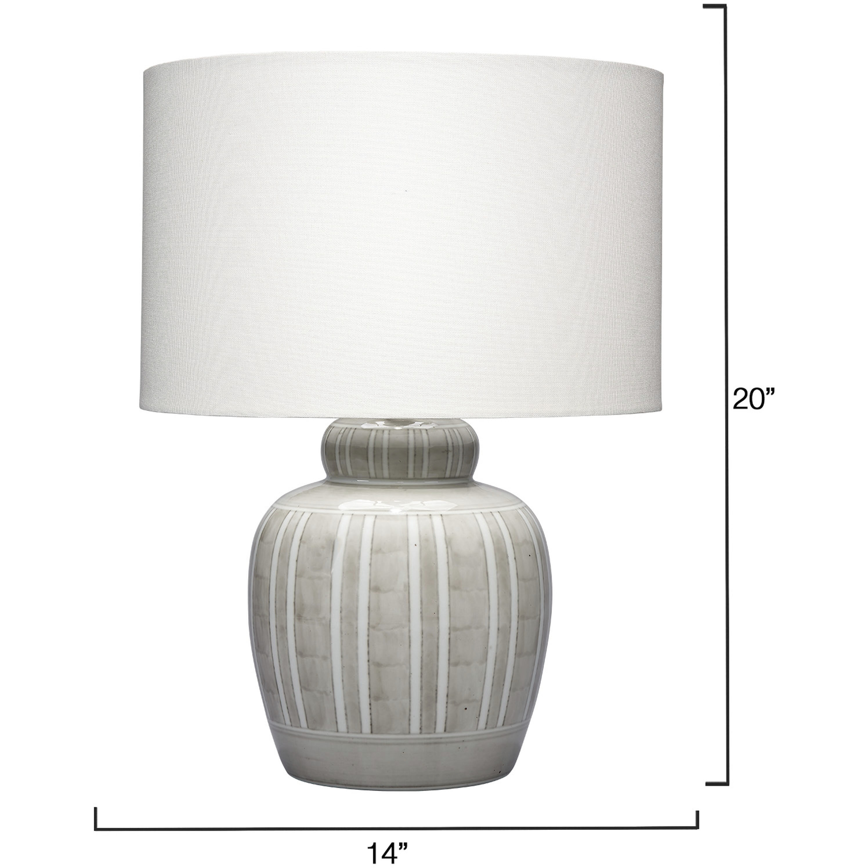 Arthur 20 inch 150 watt Light Grey with White Accent Table Lamp Portable Light