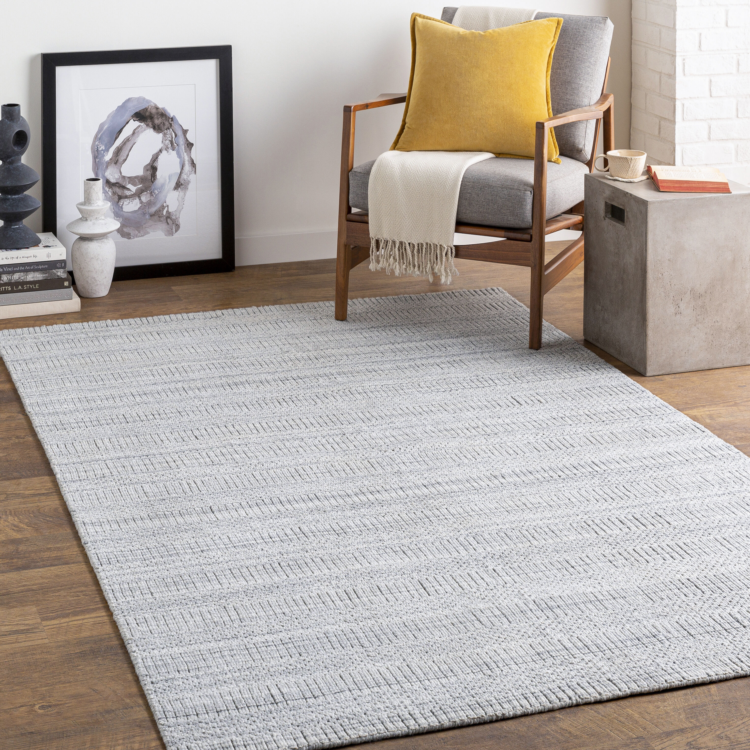 Hickory 180 X 144 inch Light Grey Rug, Rectangle